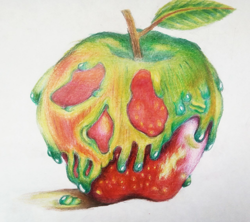 Manzana de disney a color - dibujo tradicional — Steemit
