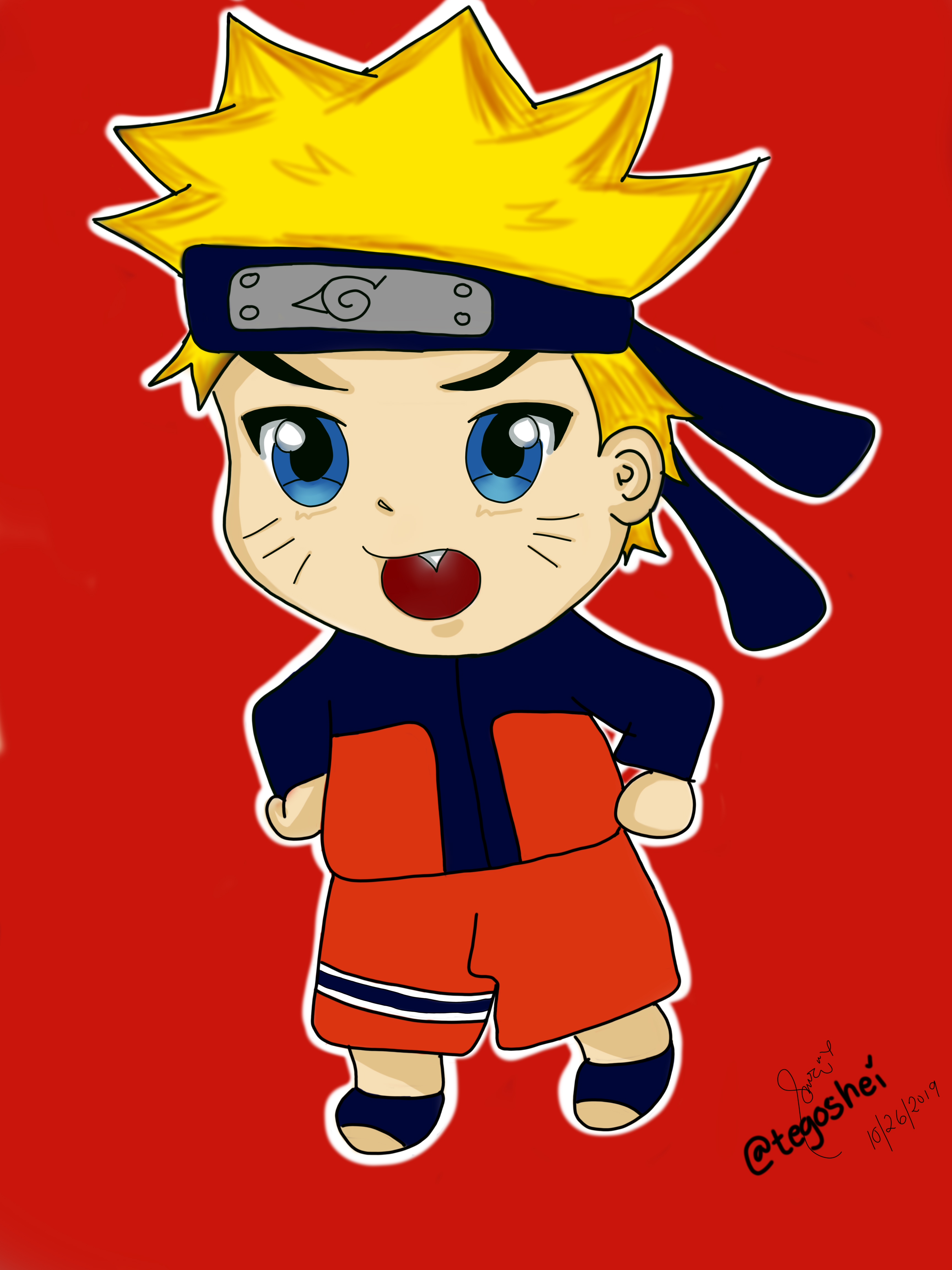 I Drew A Chibi Version Of Naruto Digital Drawing Practice Tegoshei Steem Goldvoice Club