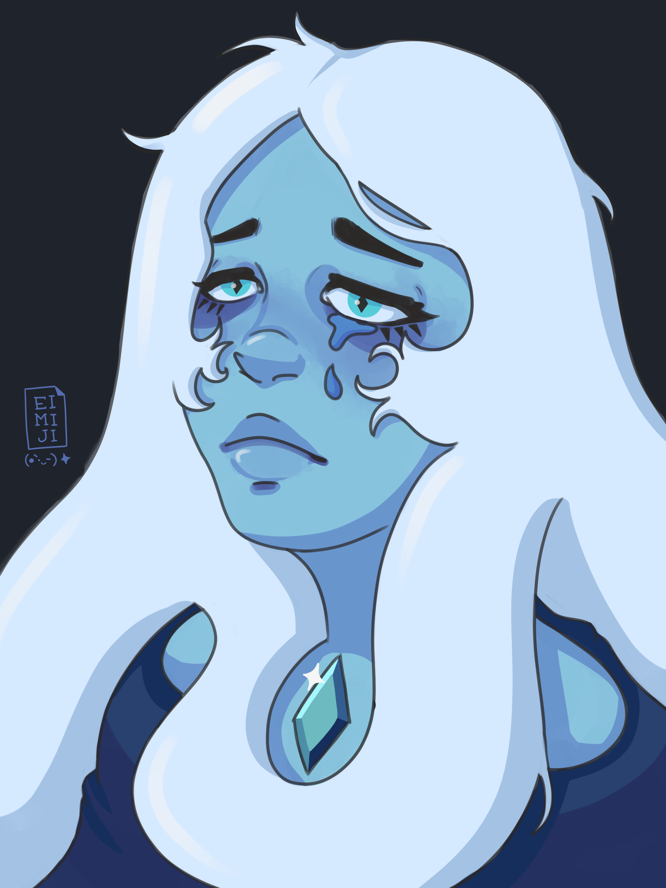 Blue Diamond [Steven Universe] - Drew this character in my style! — Steemit