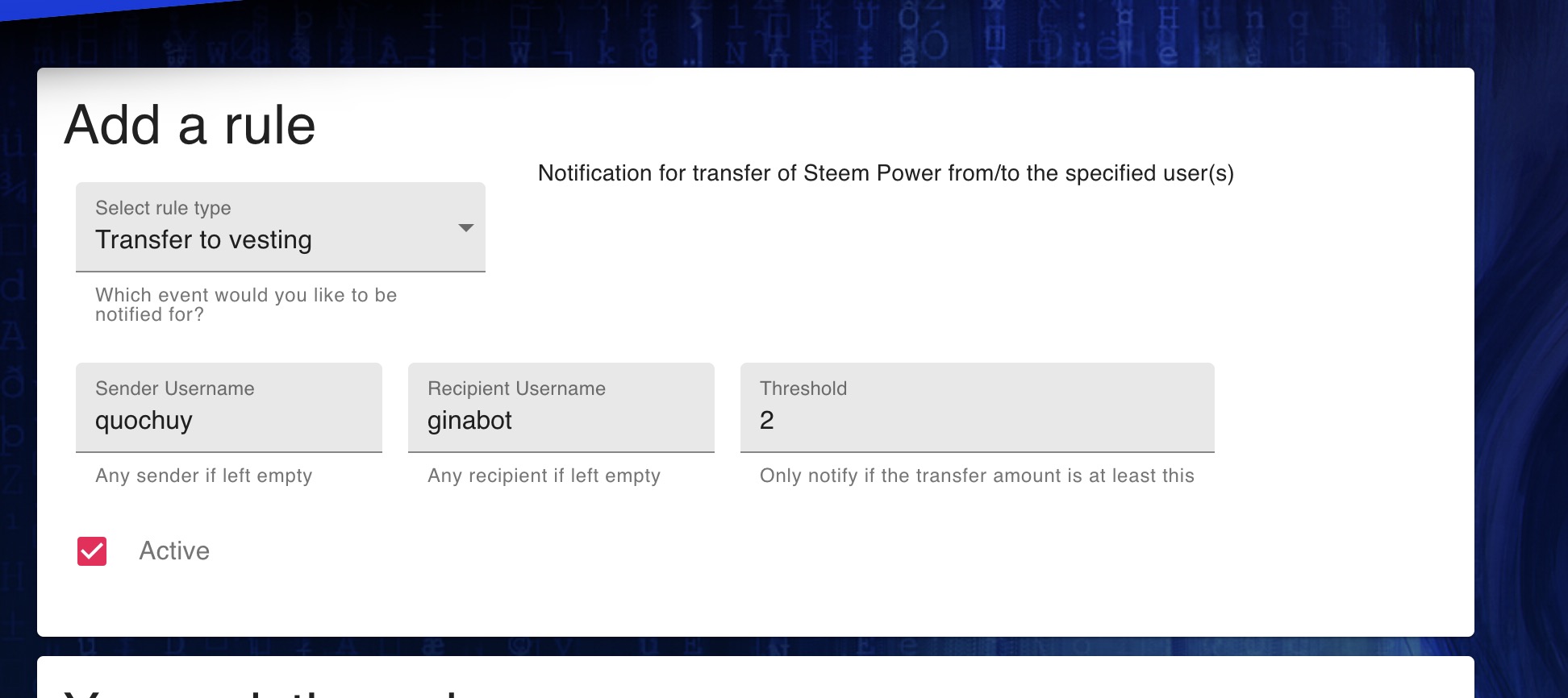 GINAbot - Power up form