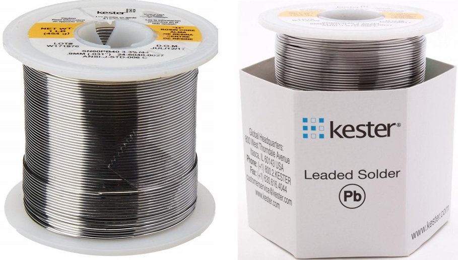 Leaded Solder Wire Spool Bundle 0.031" Diameter, 44", 1.5" (2 Pack