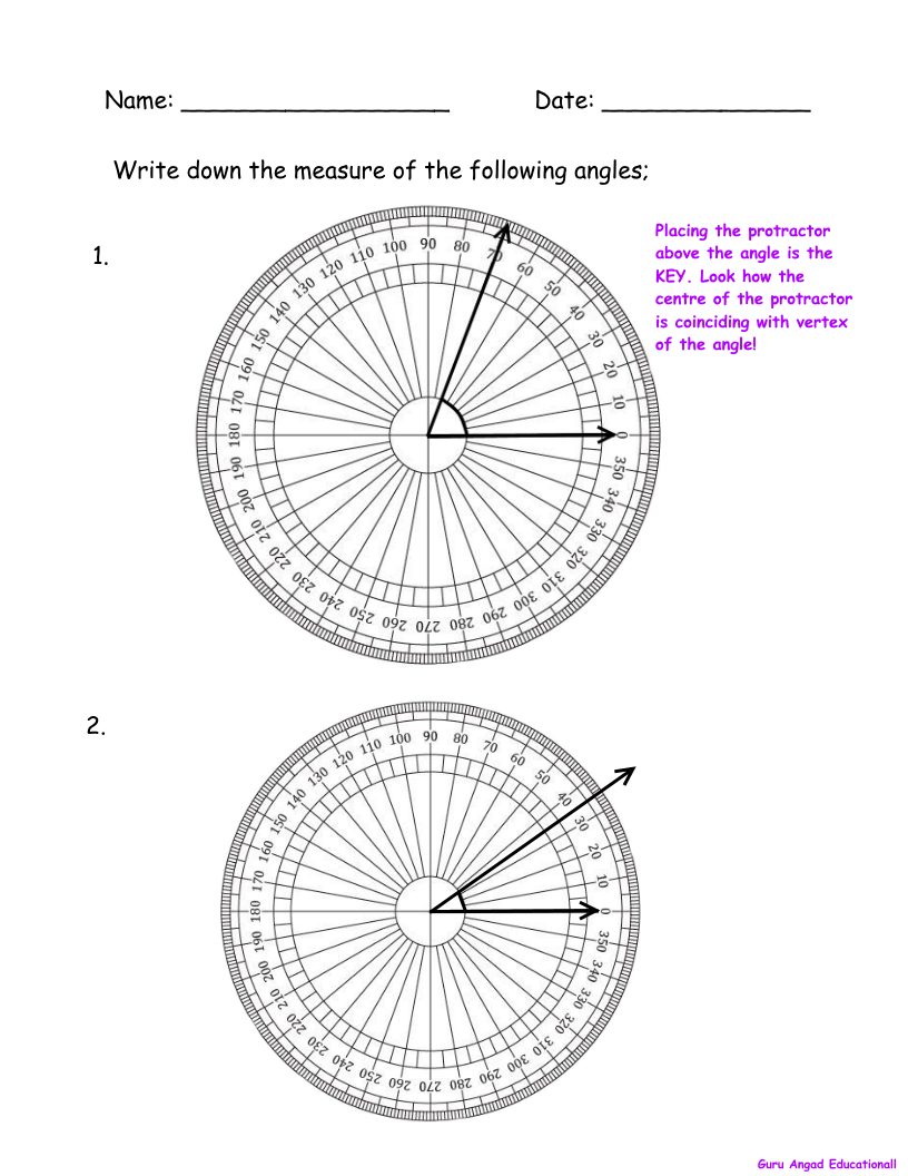 4TH GRADE MATH - ANGLE MEASUREMENT WORKSHEETS — Steemkr