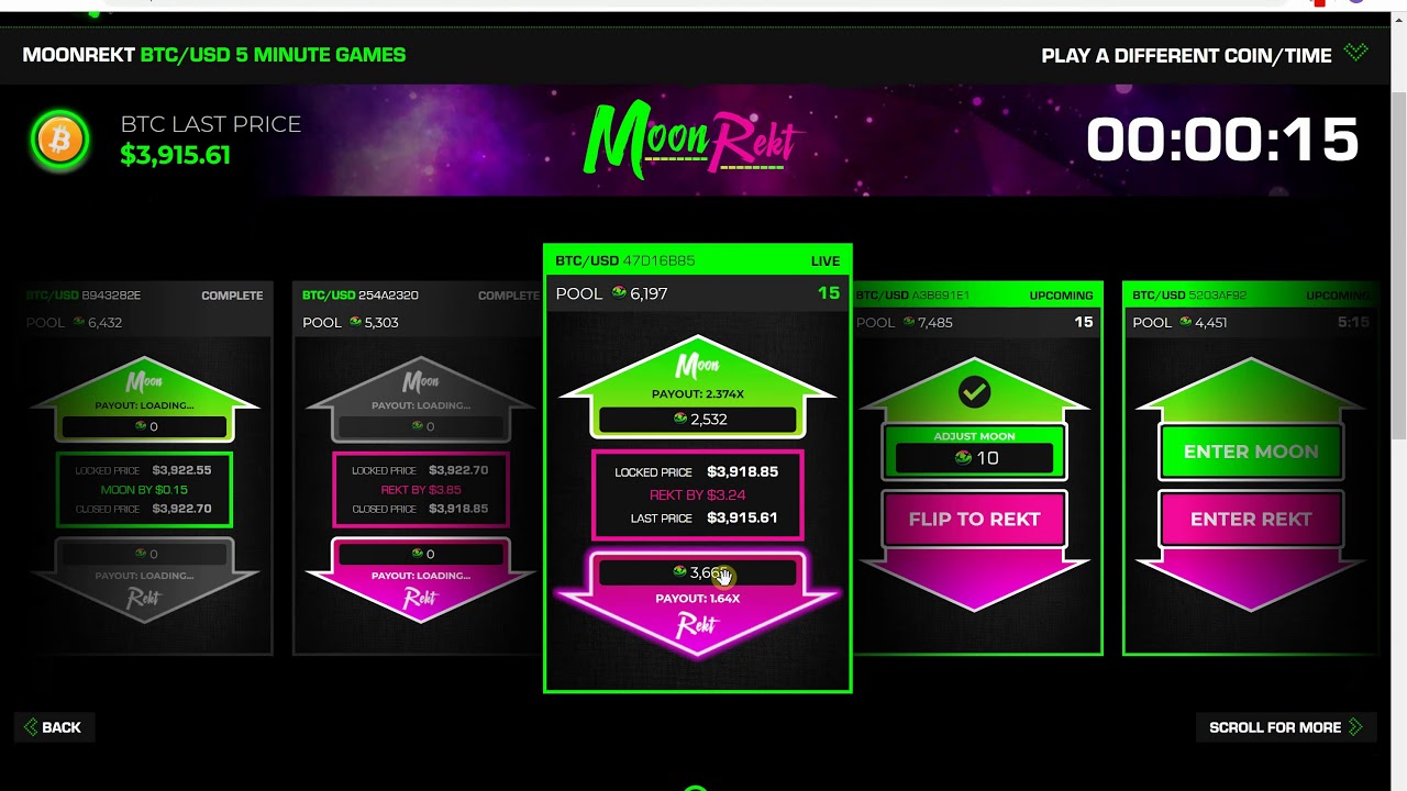The crypto betting game, Moonrekt, now accepts bets in Bitcoin (BTC).jpg