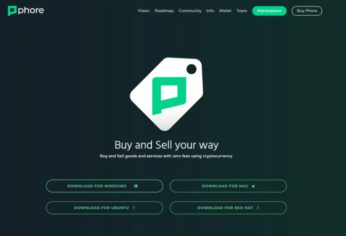 Шаг 1. Загрузите клиентское приложение Phore Marketplace