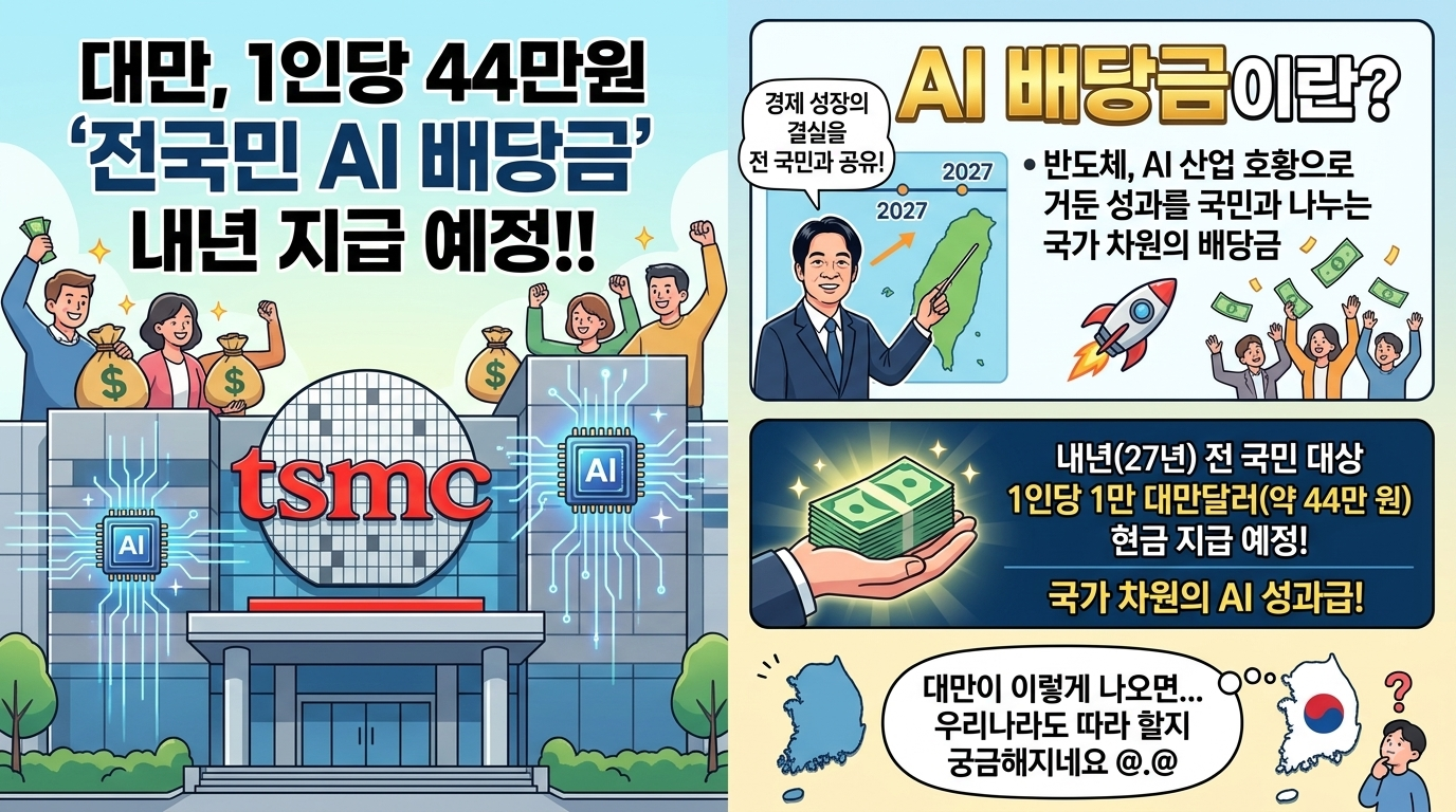 대만, 1인당 44만원 ‘전국민 AI 배당금’ 내년 지급 예정!!.png