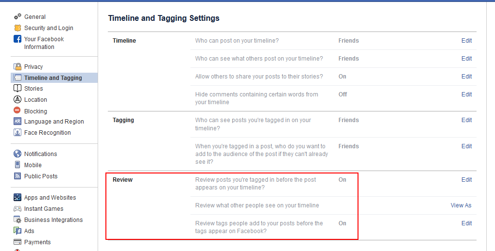 Facebook Tag Review