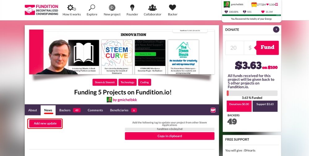 How to Create a Project on Fundition.io and Receive Donations!