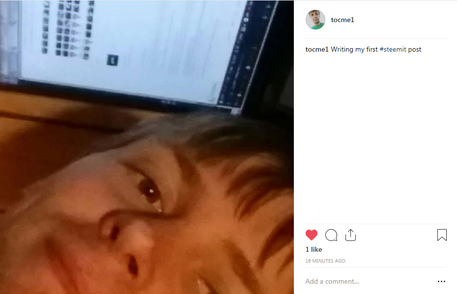 First Instagram post about First Steemit Post.jpg
