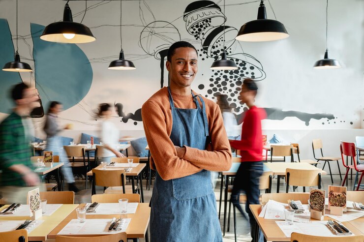 portrait-smiling-male-owner-waiter-cafe-with-unrecognizable-blurred-employes-moving_387894-663.jpg