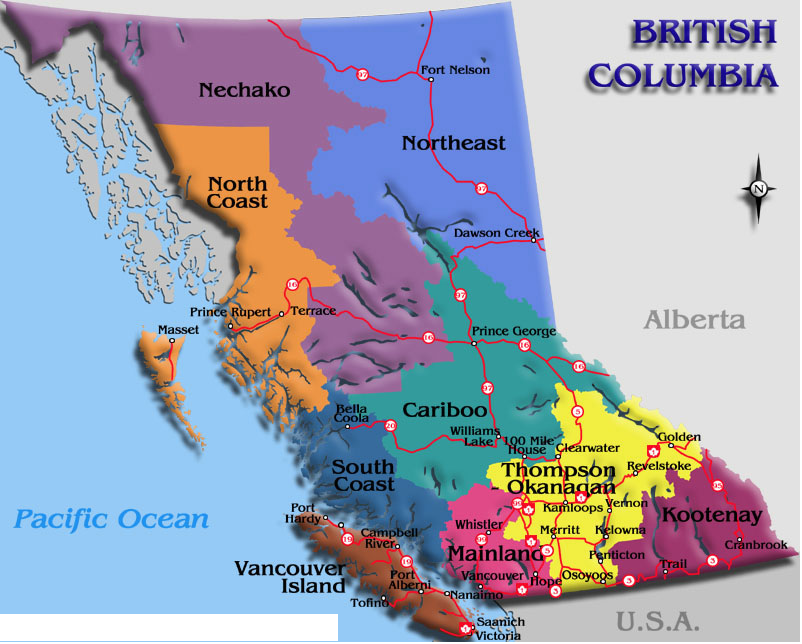 Британская колумбия на карте. Доусон крик Канада карта. British Columbia on Map. Вест кутеней Канада на карте.