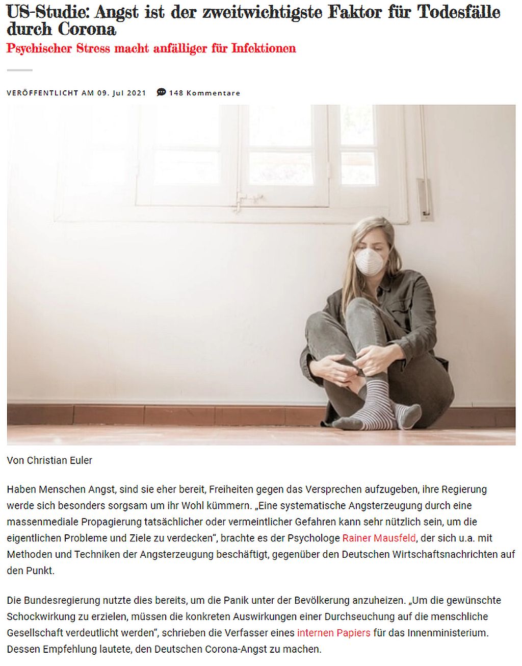 Angst ist der zweitwichtigste Faktor für Todesfälle durch Corona.jpg
