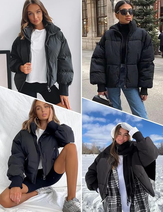 Women’s Winter Cropped Puffer Jacket Coat Short Warm Quilted Jacket 2026.jpg