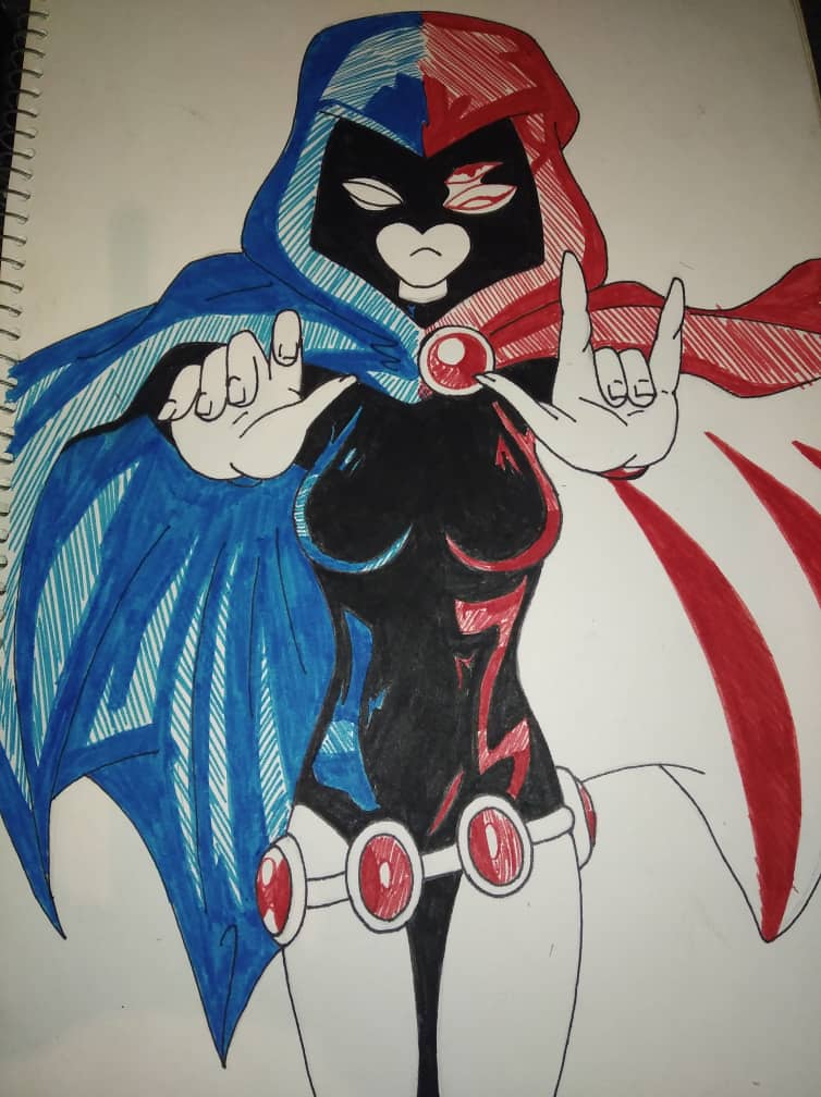 Coloreo Raven Marcadores Kores 3.jpeg