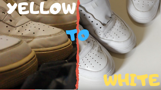 why do white air forces turn yellow