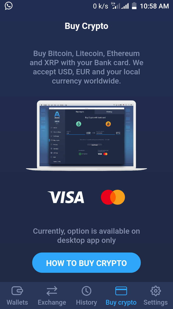YOU CAN NOW BUY AND SELL YOUR CRYPTOCURRENCY WITH VISA AND MASTERCARD MADE  SIMPLE BY ATOMIC WALLET — Steemit