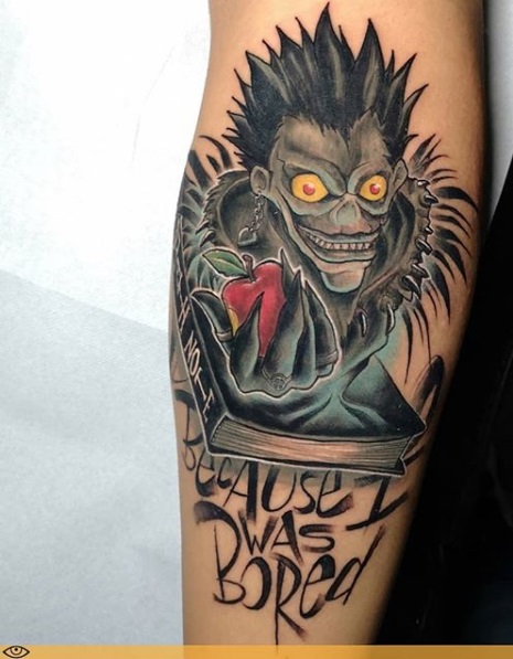 Publicado por @animemasterink: #deathnote tattoo done by @borto_tattooer To  submit your work use the tag #animemasterinkAnd don't forget to share our  page too!#sponsoredartist #sponsoredpost #tattoo #tattoos #blacktattoo  #blacktattooart #tatuaje ...