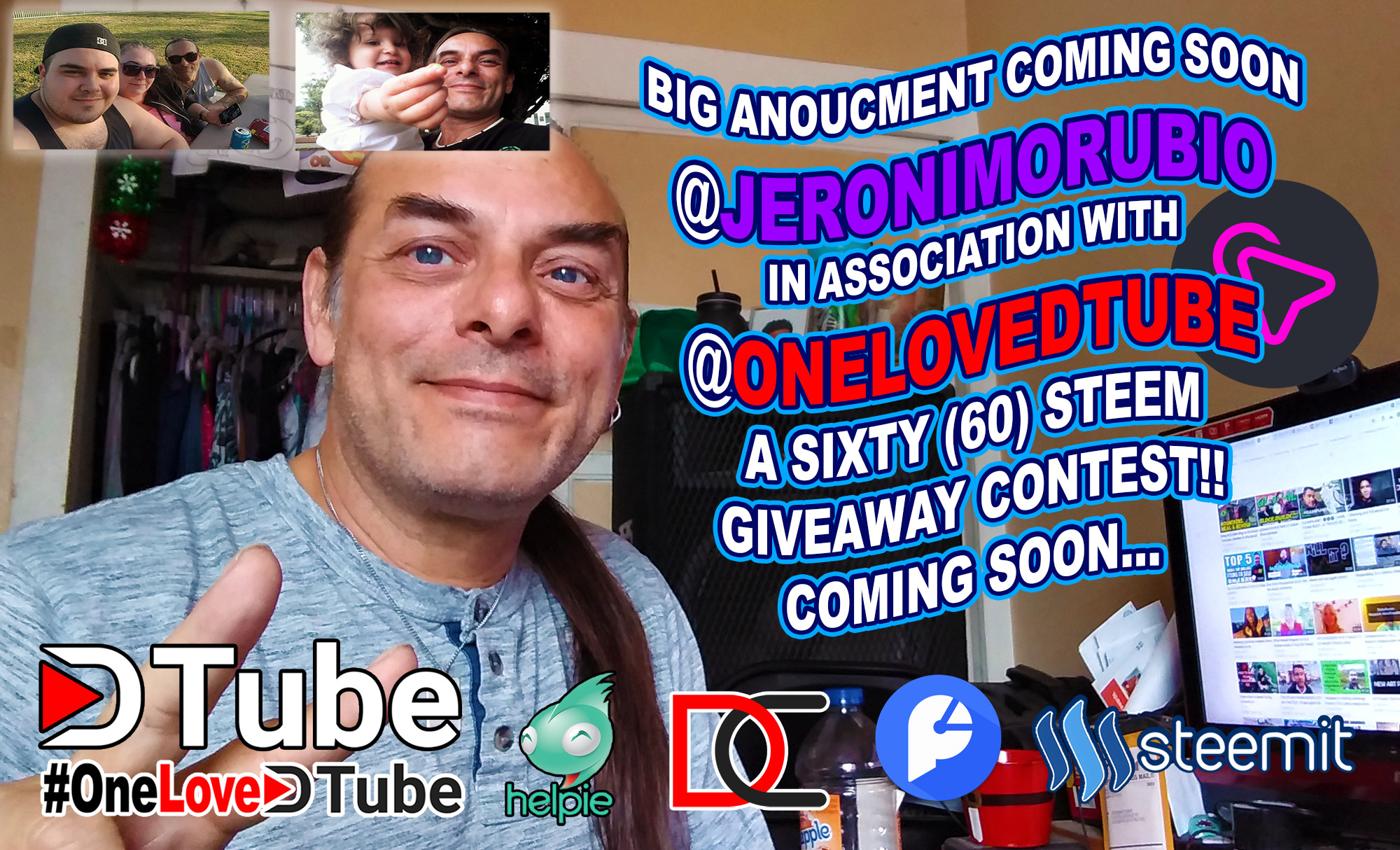 @onelovedtube and @jeronimorubio Giveaway Contest coming up in the Next couple of Days - 60 #steem up for Grabs so far - Let's Rock @dtube 2.jpg
