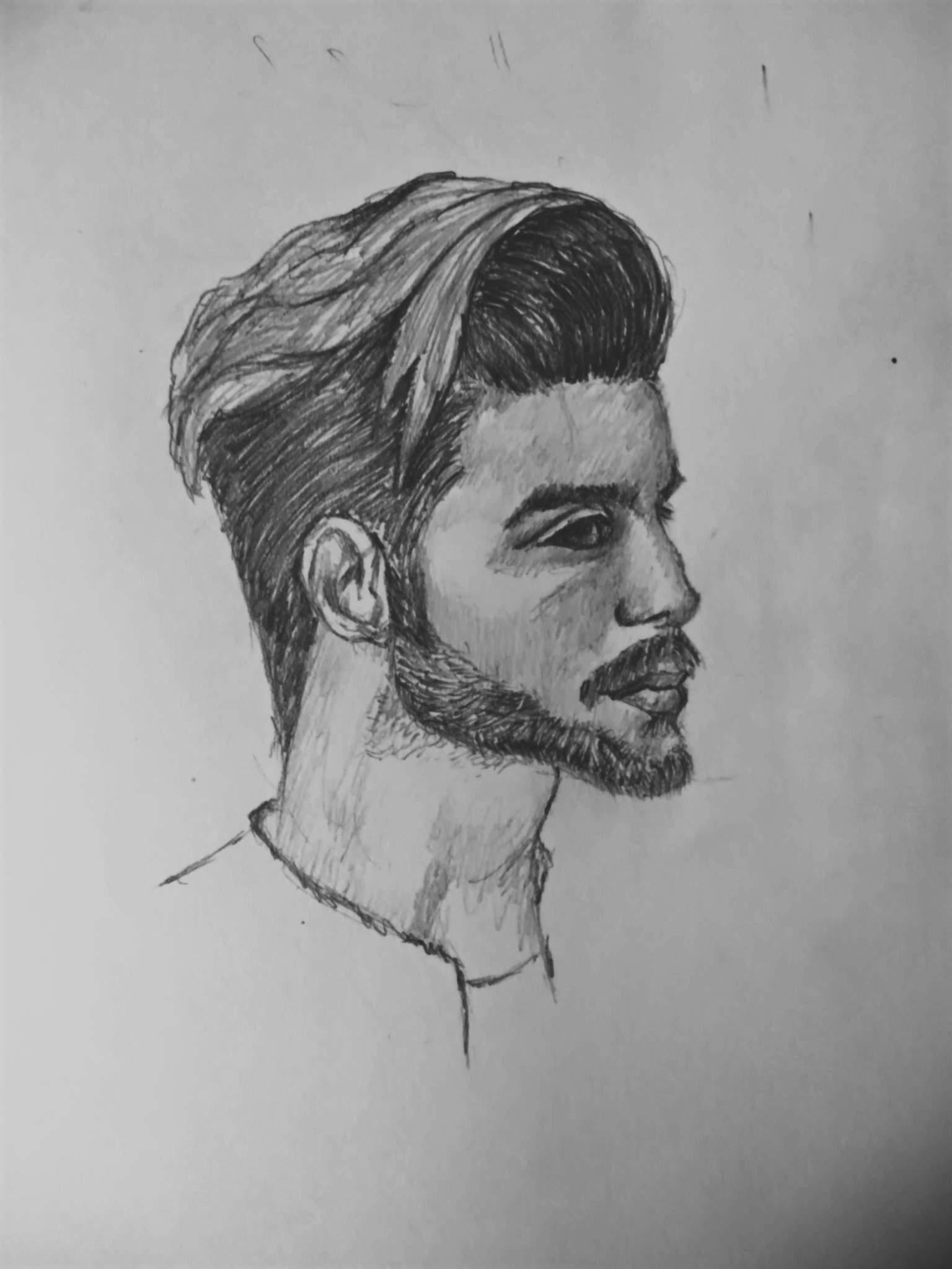 Male Face Pencil Sketch With Beard And Mustache Simple And New Zealand |  lupon.gov.ph