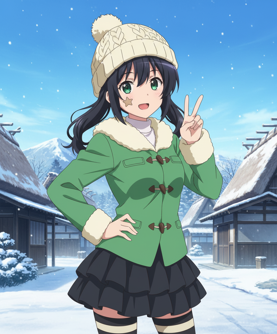 Winter_vibes_chill_times_Snow_day_cutie_in_a_green_coat.png