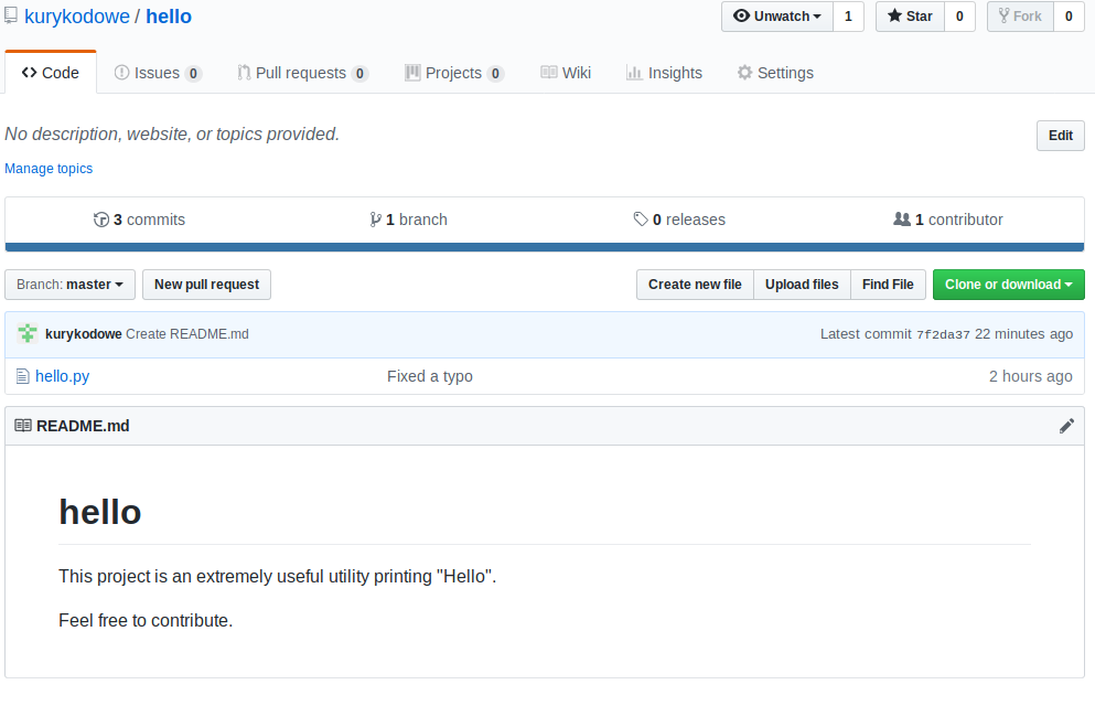 Screenshot from github repository with readme