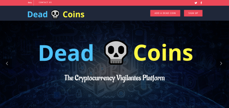 DeadCoins，一个关于被世界遗忘的加密货币的网站