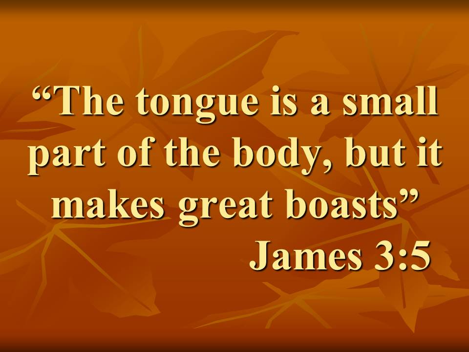 Reflections from the Bible. The tongue is a small part of the body, but it makes great boasts. James 3,5.jpg
