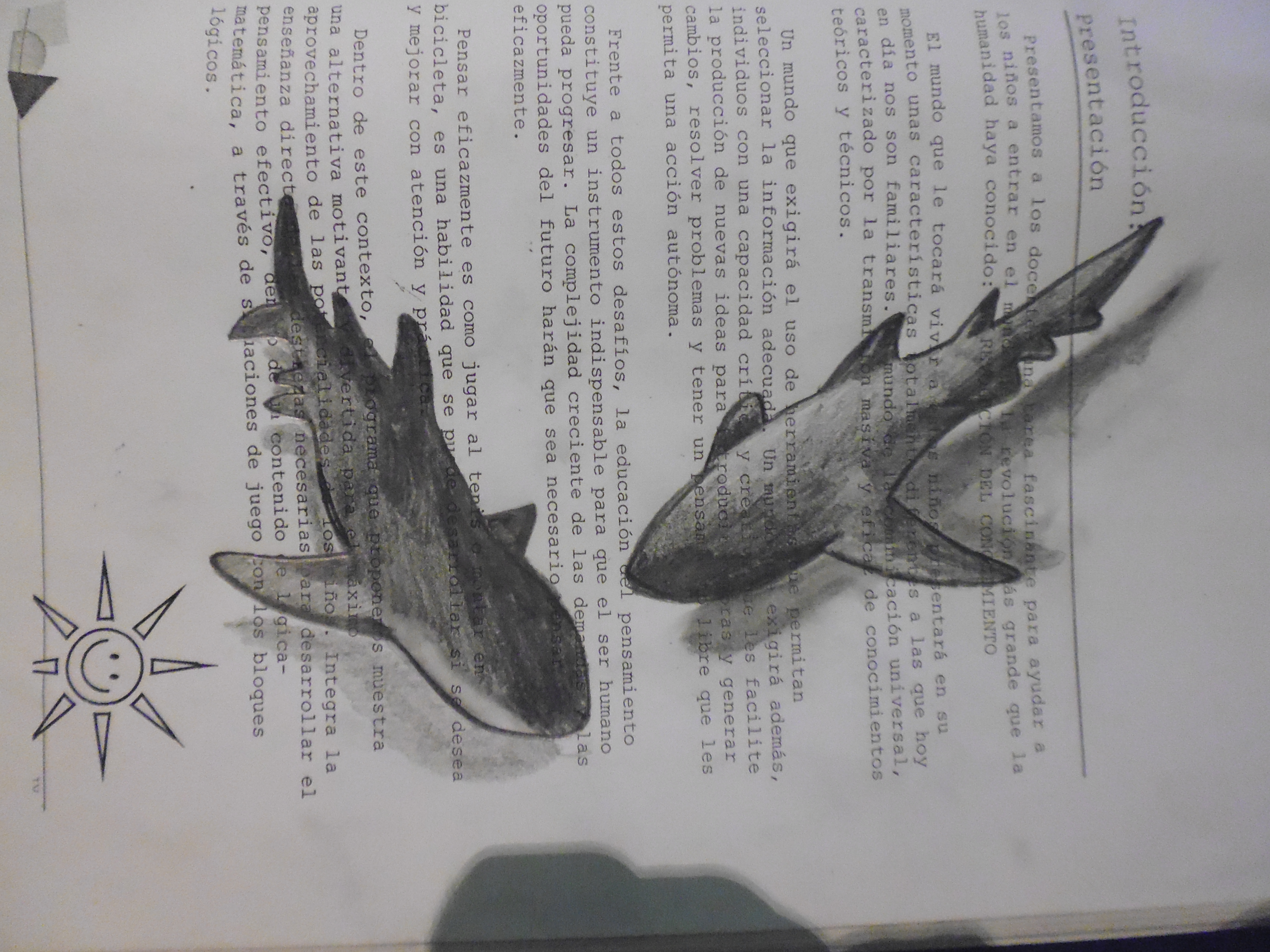 Рисунок акула с учебником