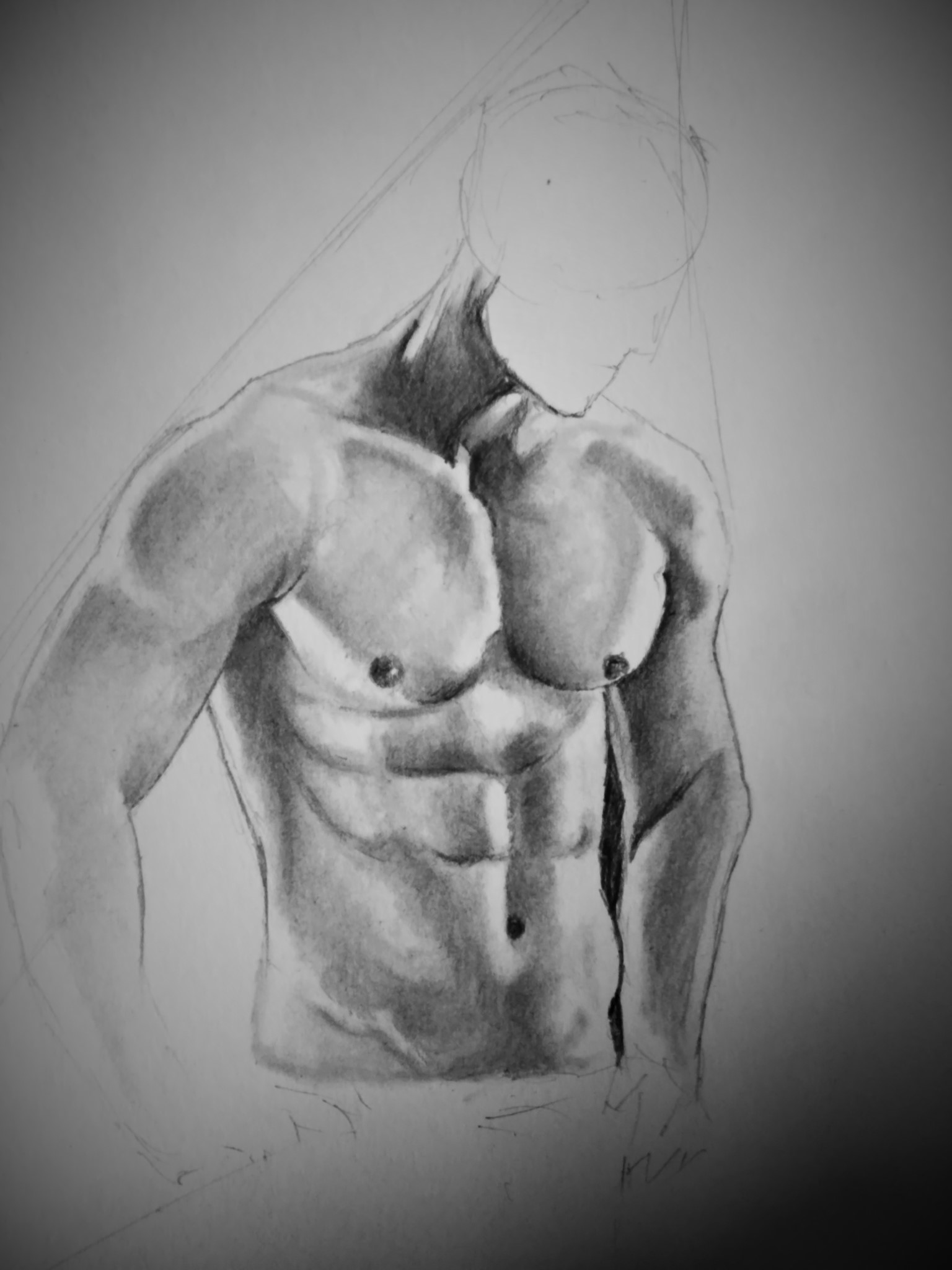 Male Body Pencil Drawing Today S Art Practice Steemit