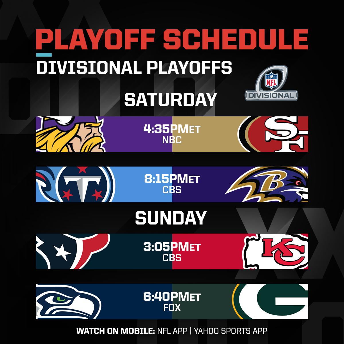 NFL announces Divisional Round schedule