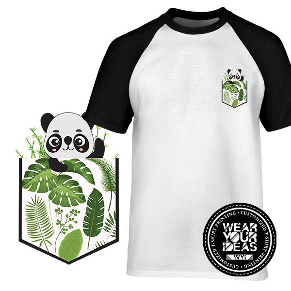 POCKET TEE Bamboo Panda, Men DTG printing WEAR IDEAS WYI (Raglan Black and White).jpg