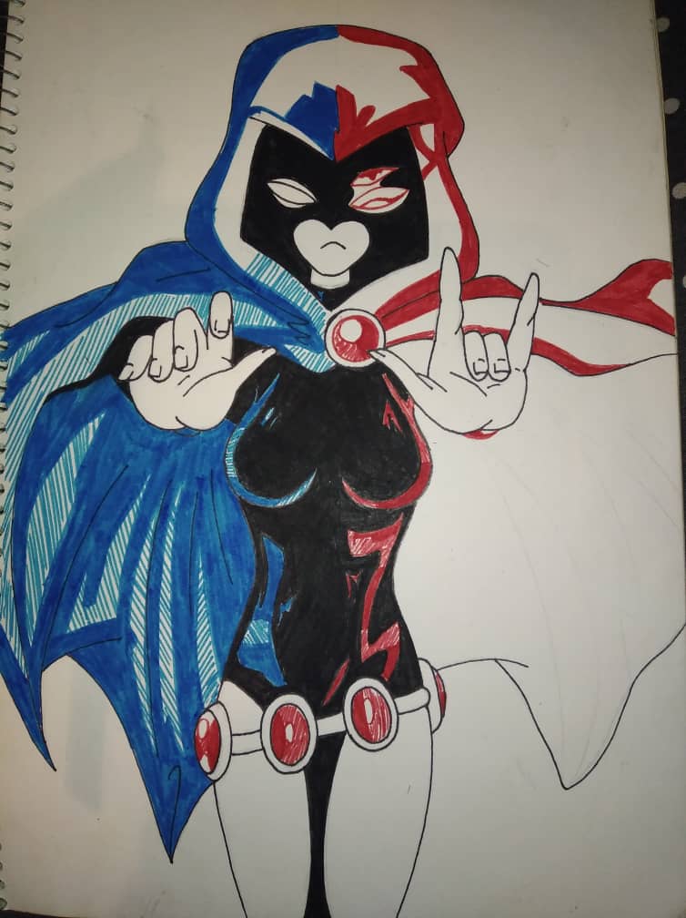 Coloreo Raven Marcadores Kores 2.jpeg