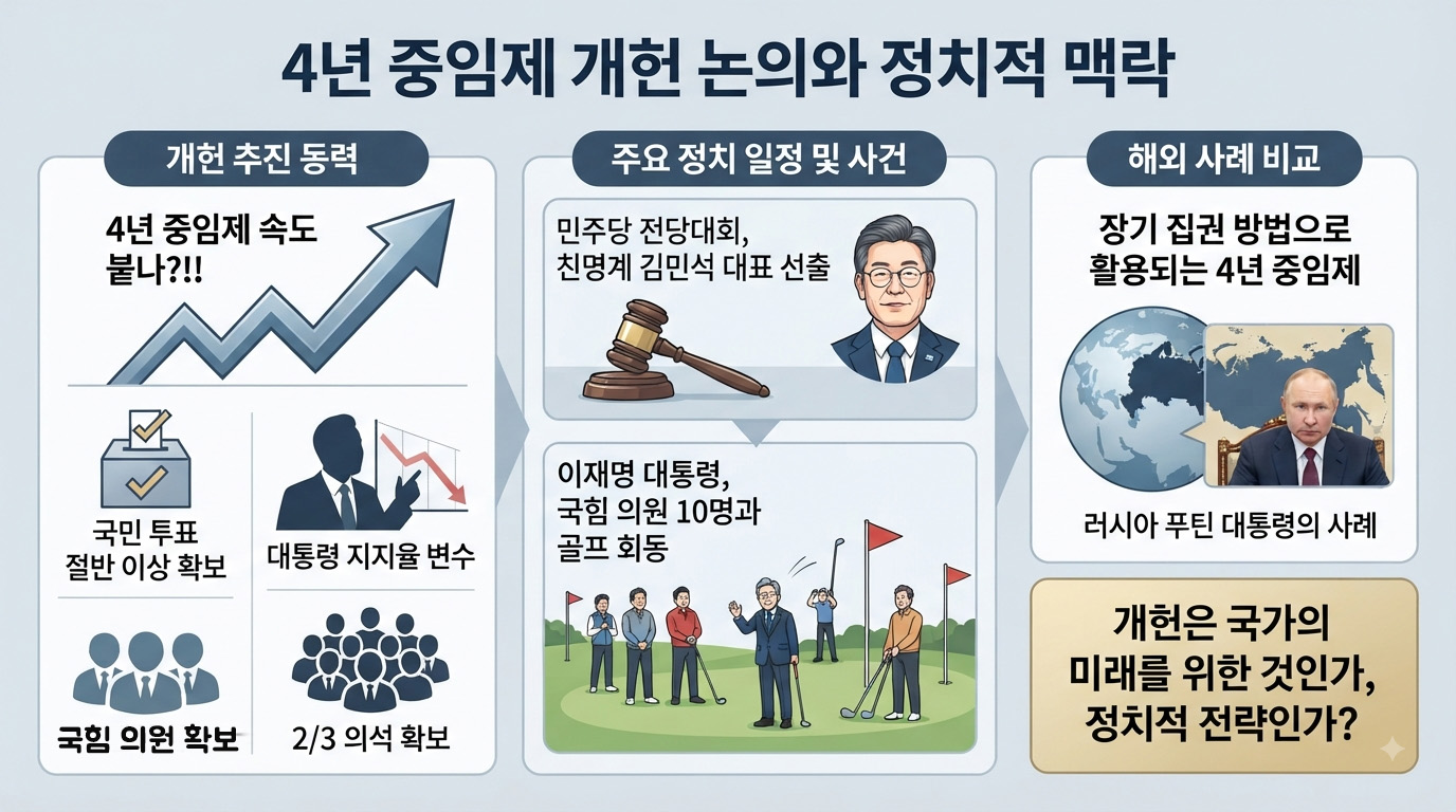 이재명 대통령 지지율 떨어지는데 4년중임제 속도 붙을까-1.jpg