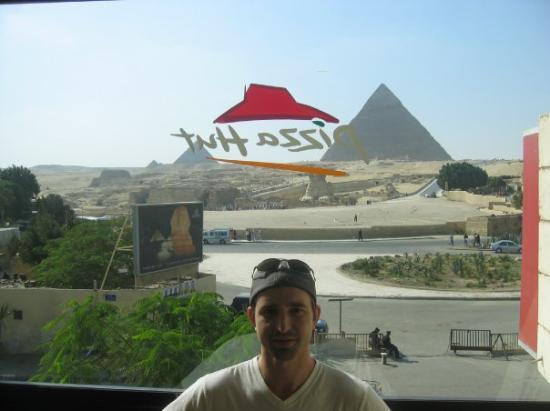 Pizza Hut In Cairo With The Egyptian Pyramids As A View. Steemit