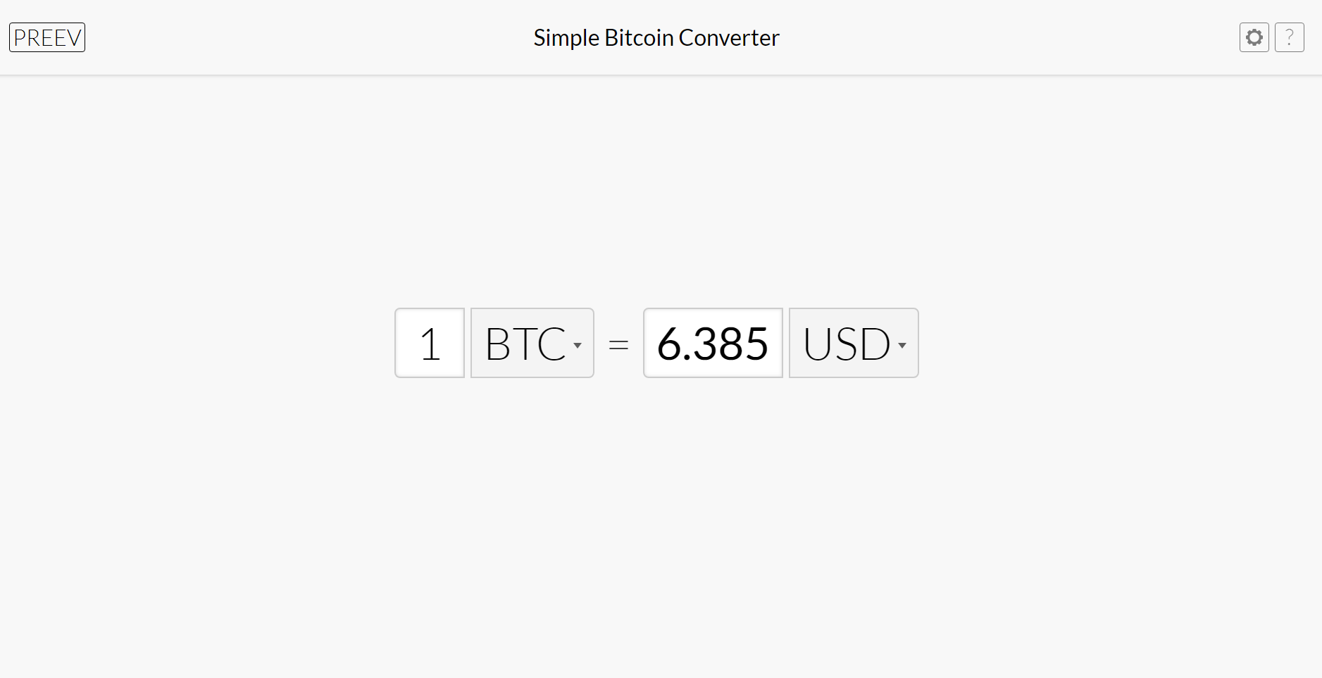 simple bitcoin converter preev