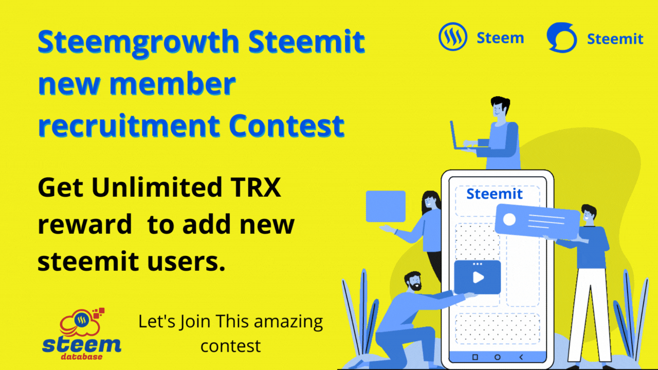 Steemgrowth Steemit new member recruitment Contest - Get Unlimited TRX  reward to add new steemit users. — Steemit