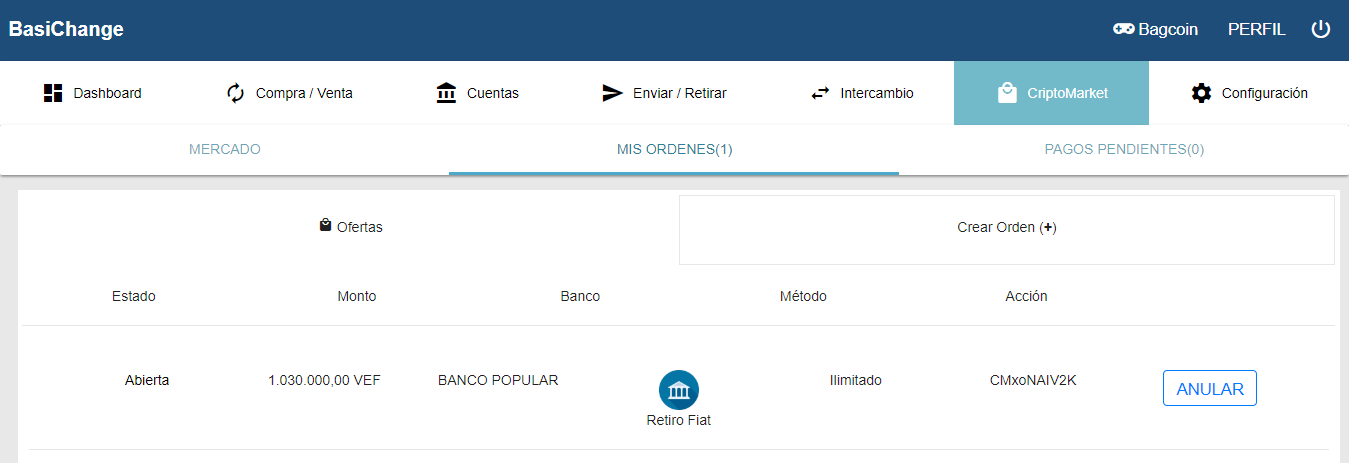 Orden abierta