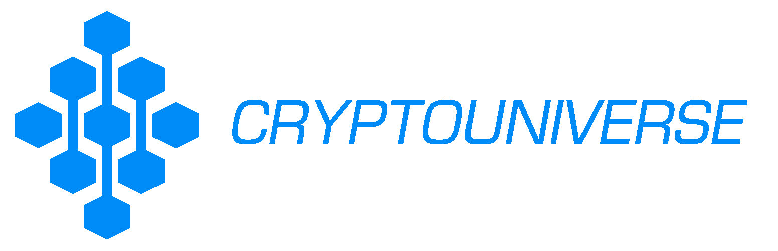 Crypto universe. Crypto logo Blue.