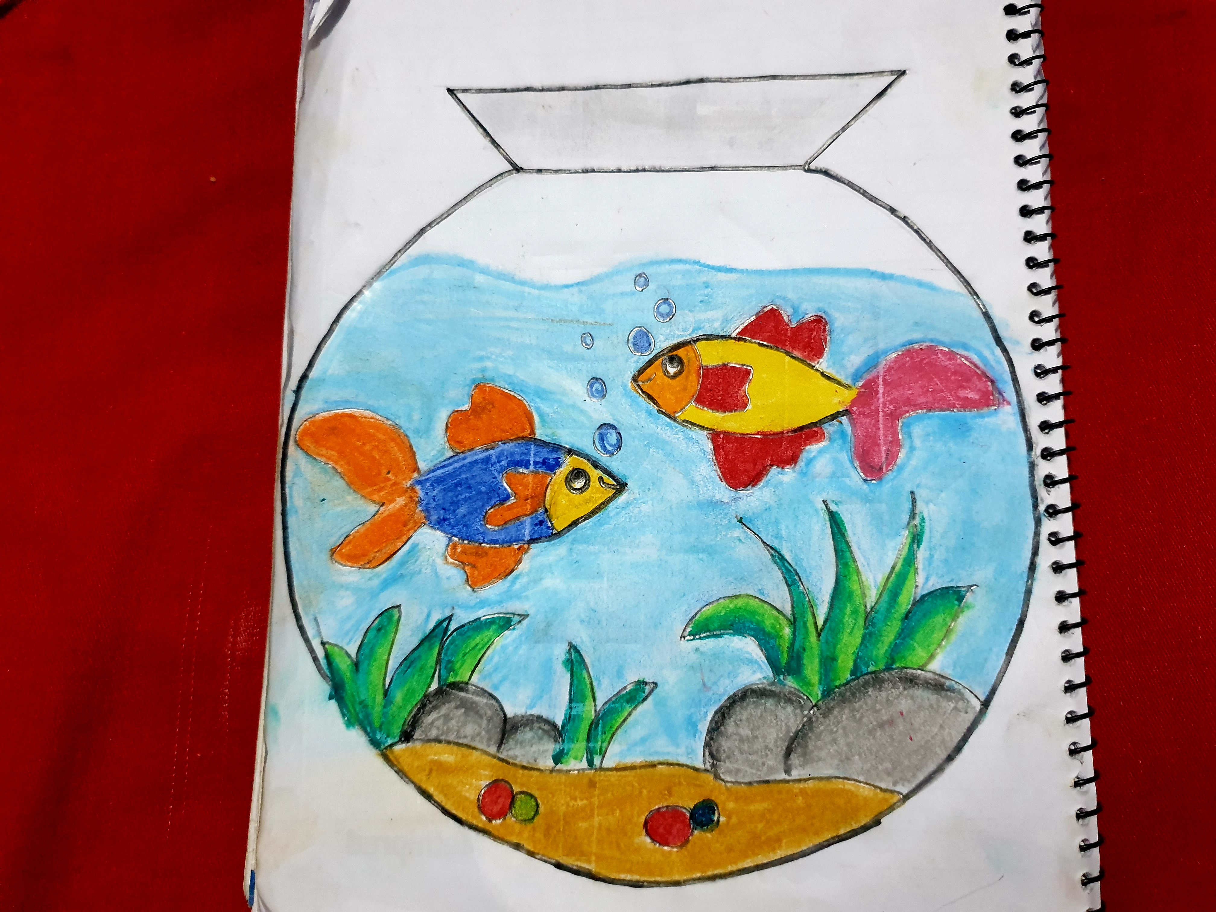 Fish tank Painting by Chinmayee Anand Naravane