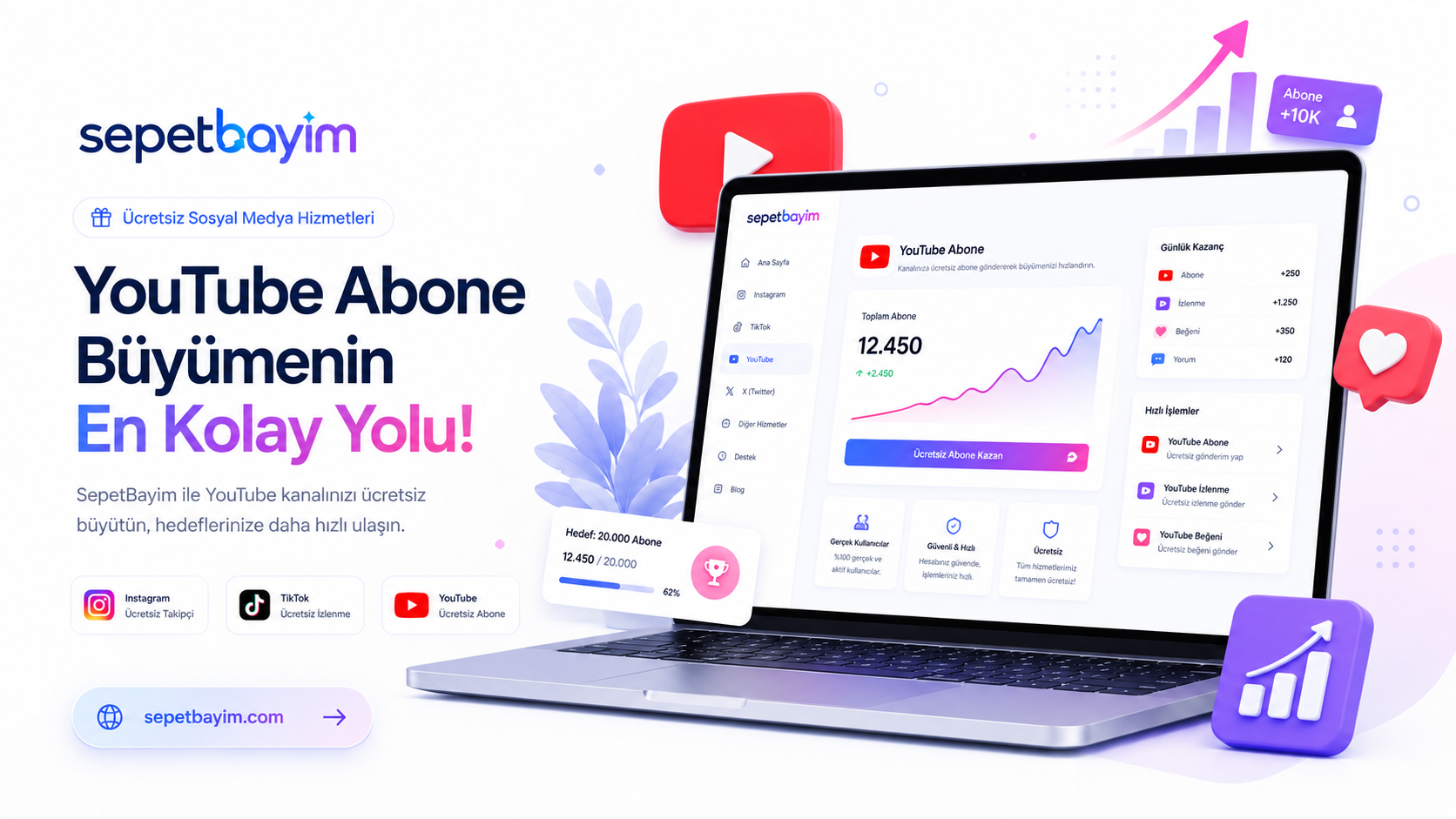 YouTube analiz ve kanal büyümesi görseli
