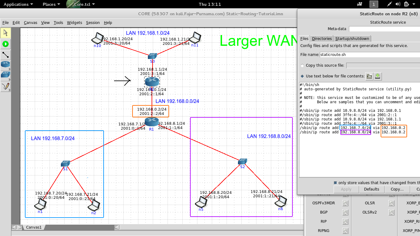 Figure 3.5 Static routing configuration of R2.png