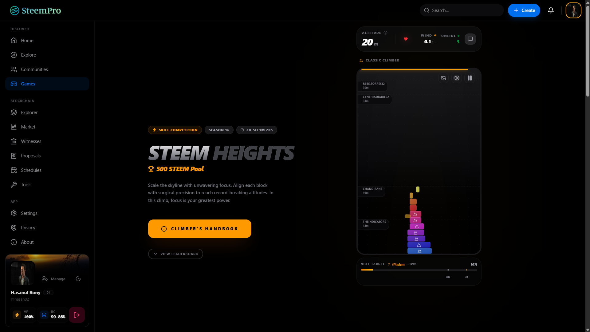 Steem Heights - The Ultimate Scaling Challenge by SteemPro - Google Chrome 8_25_2026 8_30_28 AM.png