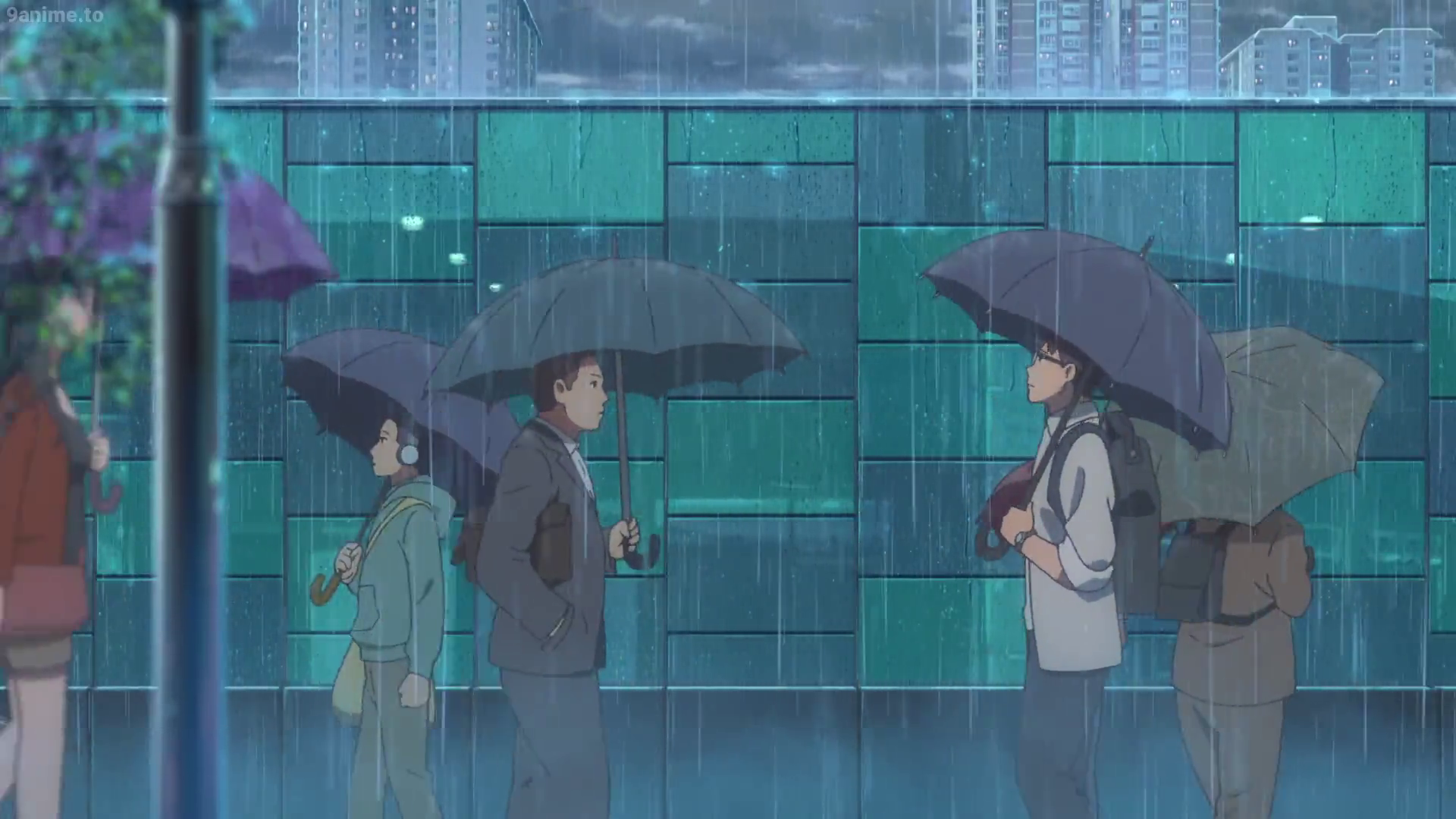 Wallpaper ID 112453  anime girls umbrella rain night free download