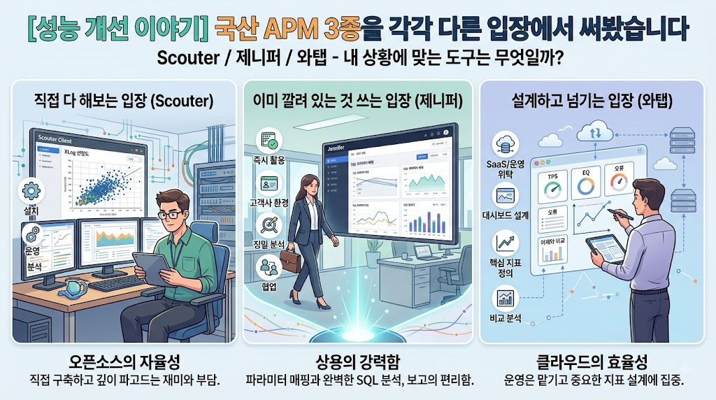 국산 APM 3종을 각각 다른 입장에서 써봤습니다 (Scouter / 제니퍼 / 와탭)