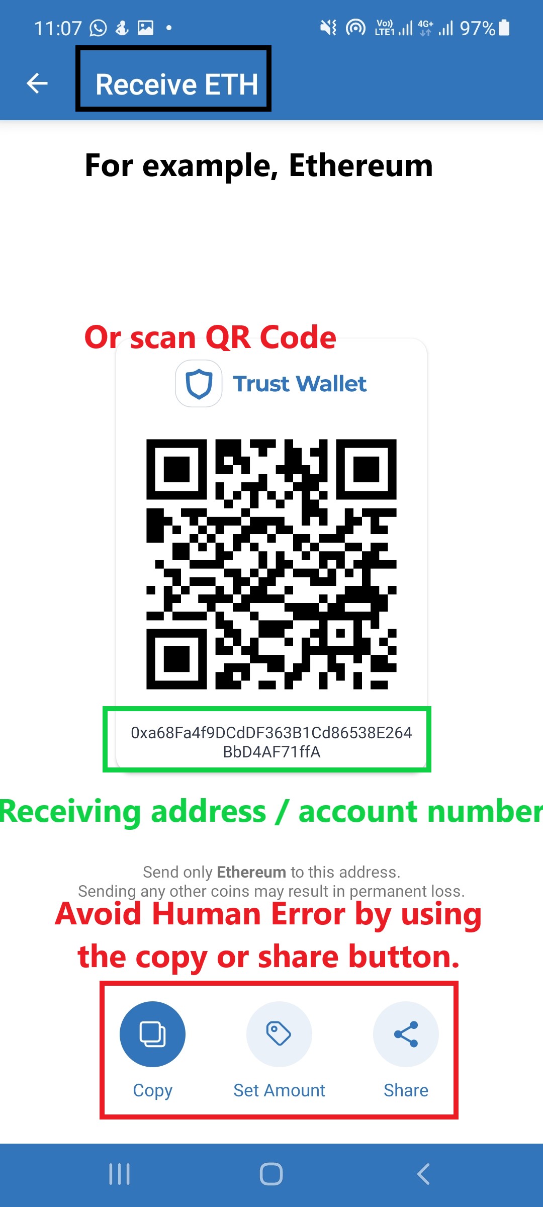 Trust Wallet Ethereum receive