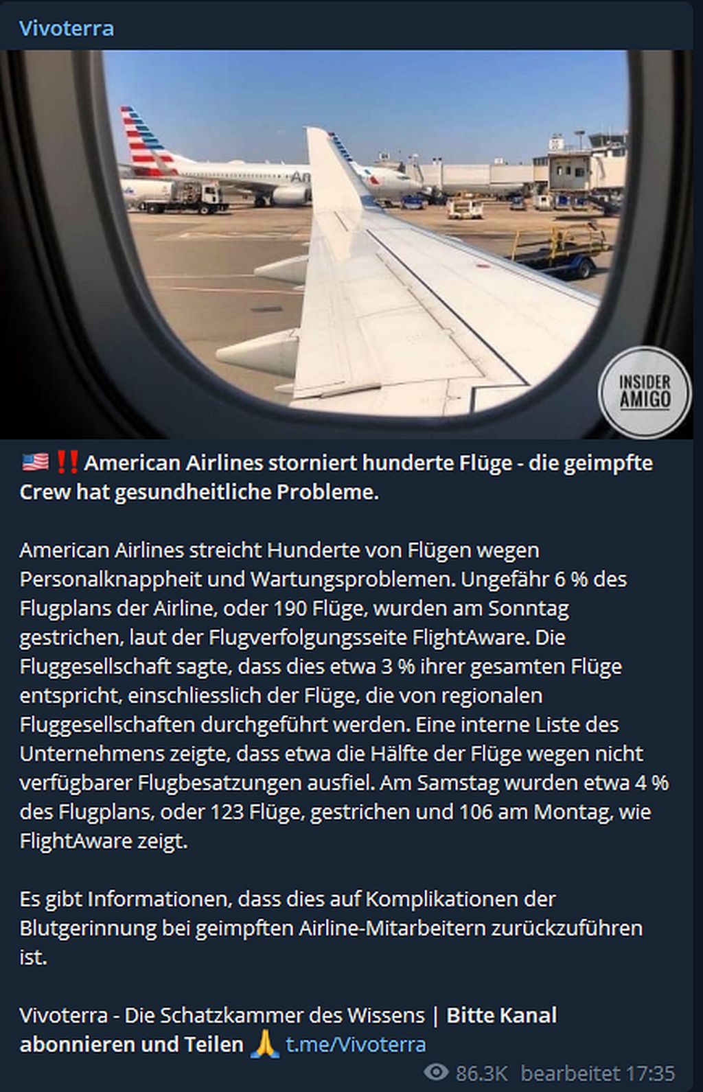 American Airlines storniert hunderte Flüge - die geimpfte Crew hat gesundheitliche Probleme.jpg