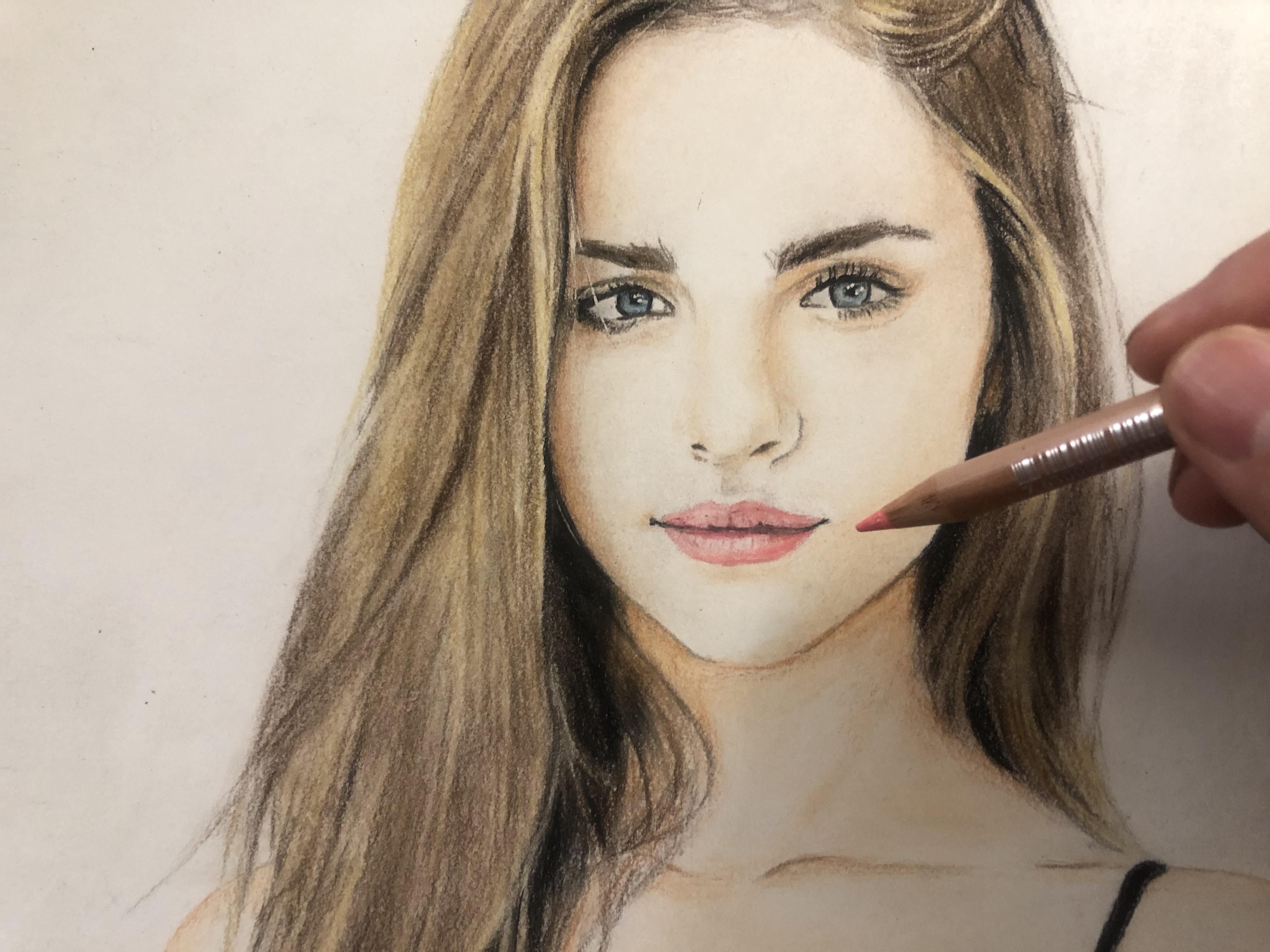 2 realistic pencil drawing blonde hair evgeni koroliov | Image