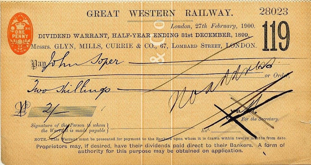 Why is dividend Wikimedia-Great_Western_Railway_dividend_share_certificat2.jpg