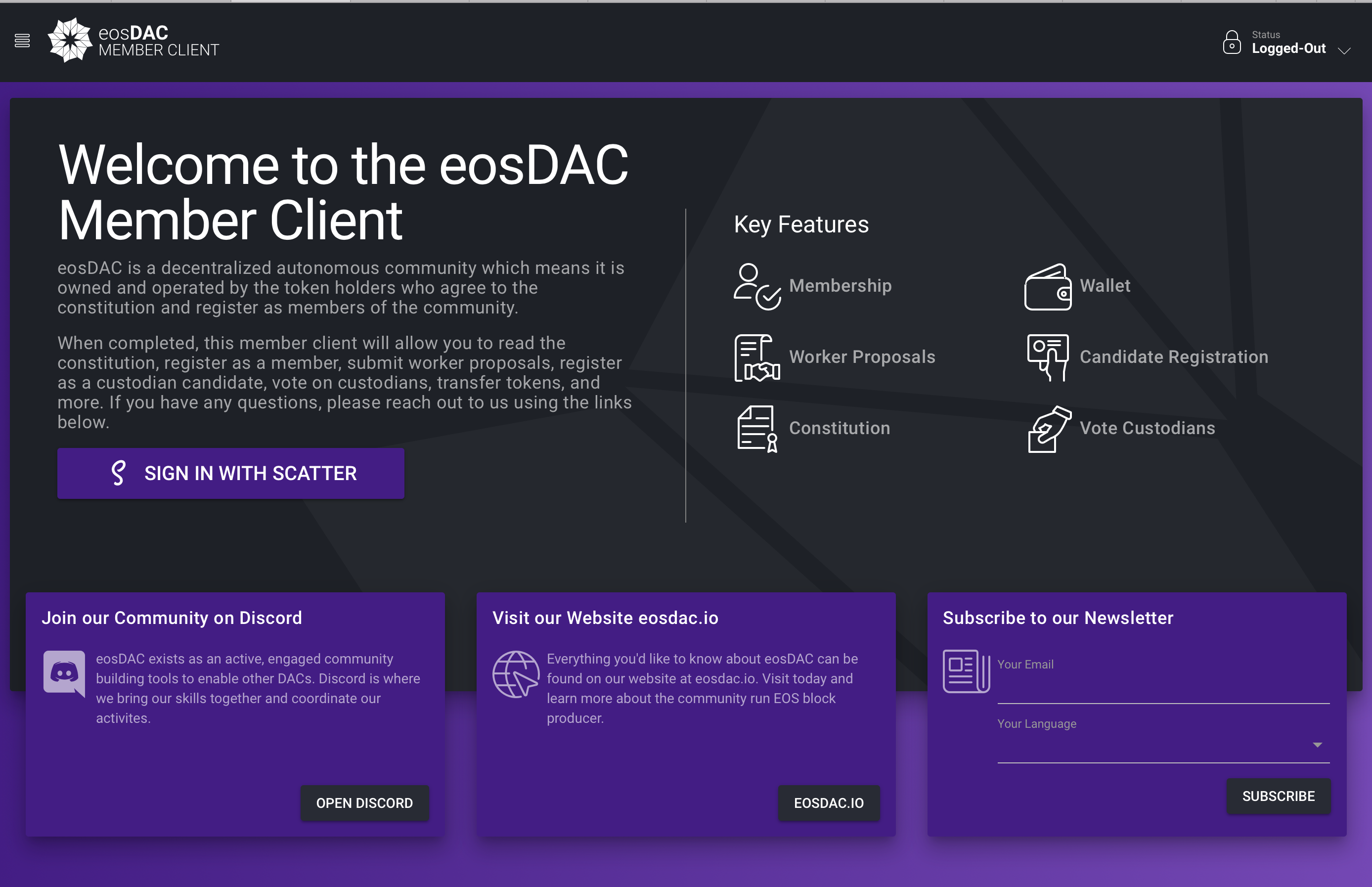 Own blocked. EOSDAC.
