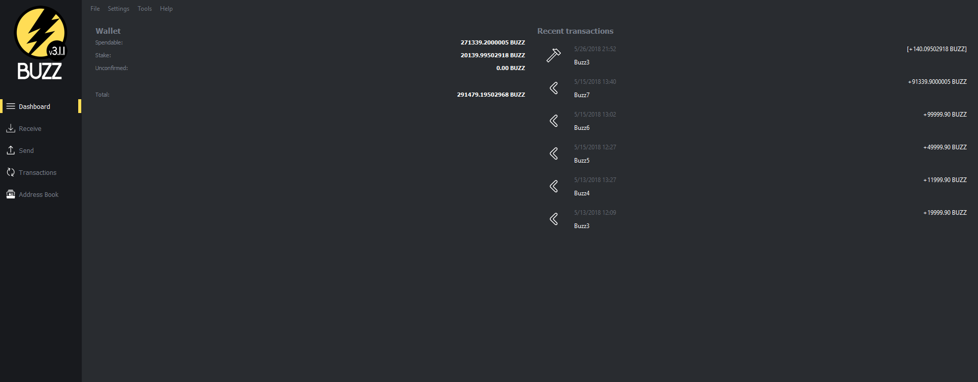First Proof of Stake reward! Thank you Buzzcoin!.PNG