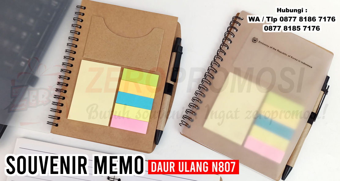 Souvenir memo daur ulang N807 bisa dicetak logo anda.jpg